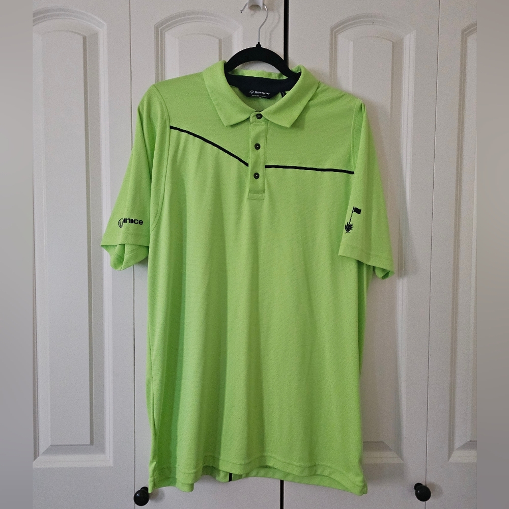 Sunice Lime Green Men's Polo Golf Shirt SZ L